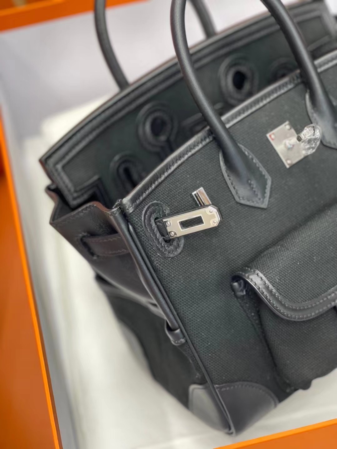 에르메스 버킨백25 카고 블랙 은장